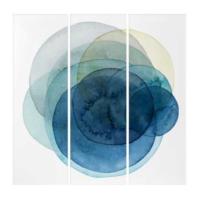 Evolving Planets - Watercolor Circles Triptych (Front)