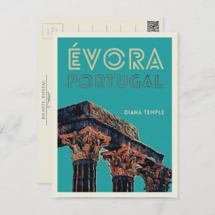 Evora Diana temple illustration Portugal Postcard