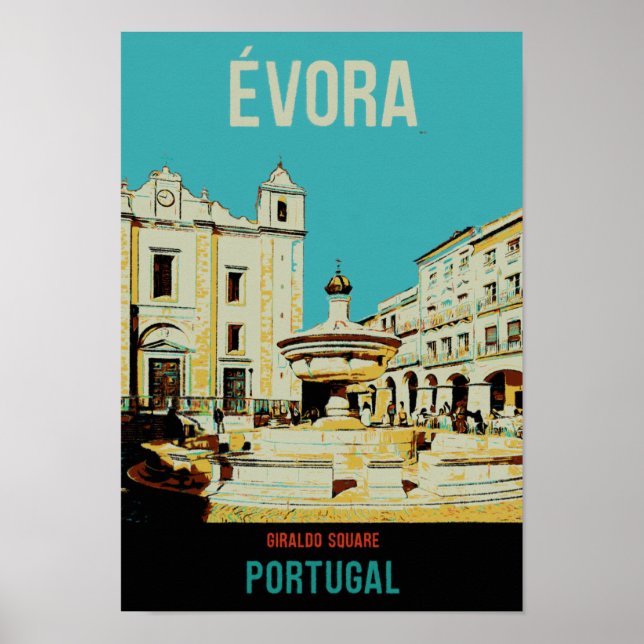 Evora Giraldo Square illustration Poster (Front)
