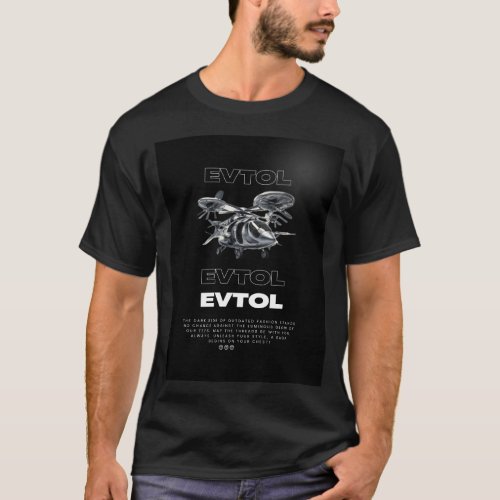 EVTOL Dark Side for Air Taxi AAM UAM VTOL T_Shirt