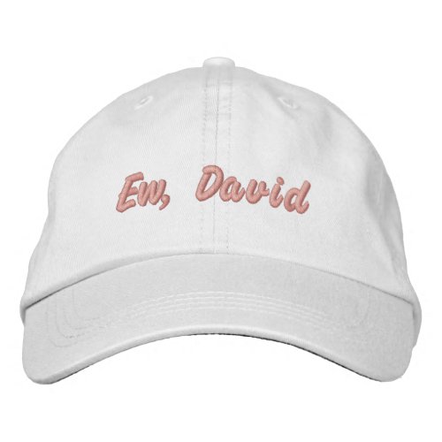 Ew David Pink Lettering Embroidered Baseball Cap