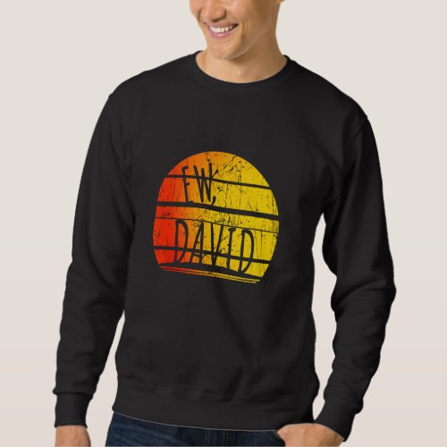 Ew David  Vintage Retro Sunset Distressed Women Sweatshirt