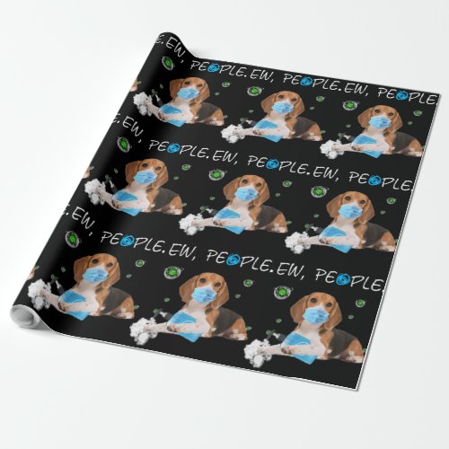 Ew People Beagle Dog Wearing A Face Mask Gifts  C Wrapping Paper