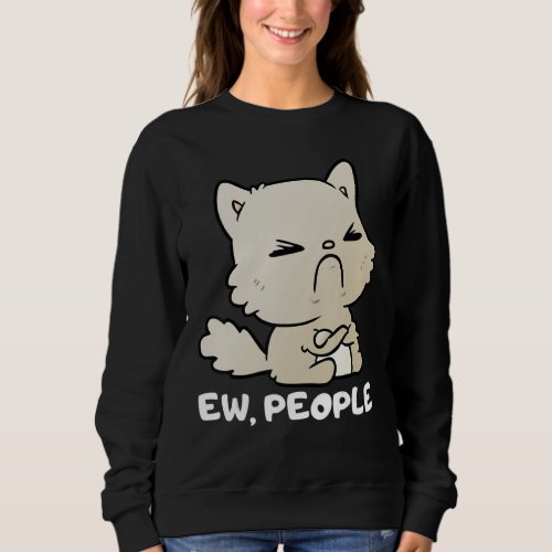 Ew People Black Cat Design Sweatshirt