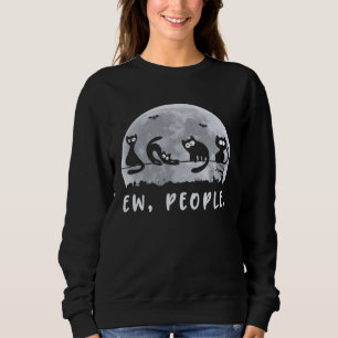 Ew People Black Cat Halloween Costume Cute Kitty Sweatshirt