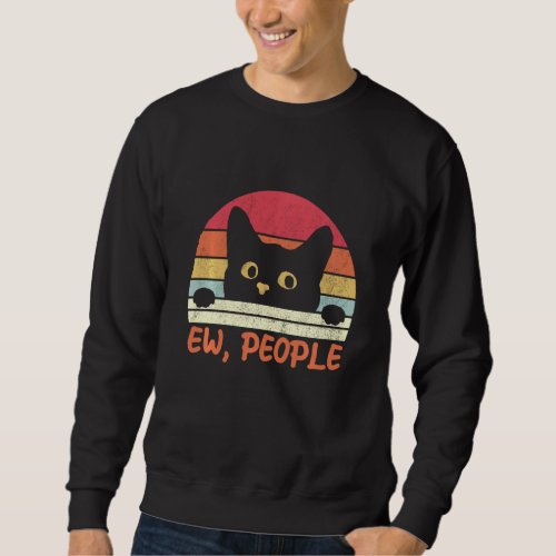 Ew People  Black Cat Halloween Kitten Sweatshirt