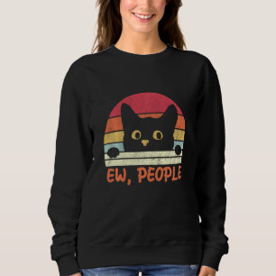 Ew People  Black Cat Halloween Kitten Sweatshirt