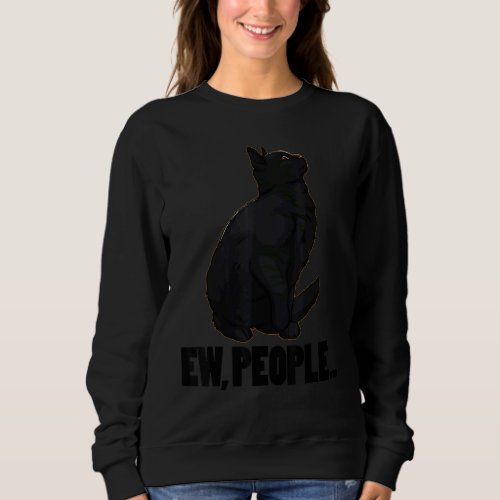 Ew People   Black Cat  Pet  Men Dark Cat Sweatshirt