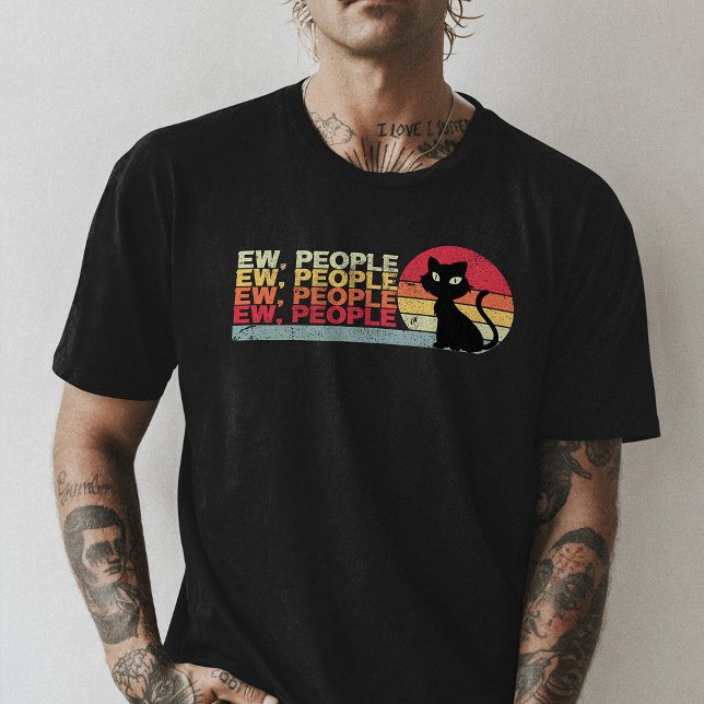 Ew People, Black Cat Shirt,Cat Lover Funny Sarcasm T-Shirt (Creator Uploaded)