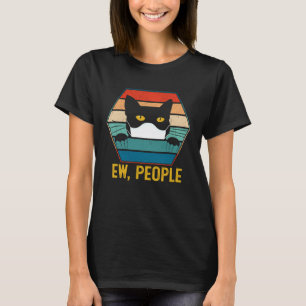Ew People Black Cat Wearing Face Mask Quarantine T-Shirt