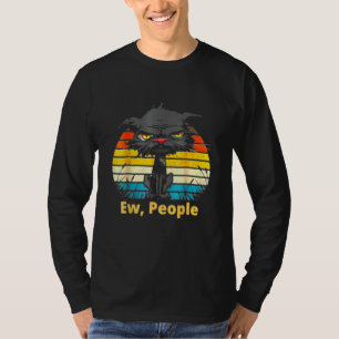 Ew People Bored Cat Yellow Eyes Cats Retro T-Shirt