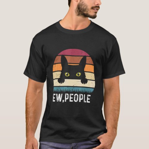 Ew People Cat  Retro Black Cat Pet T-Shirt