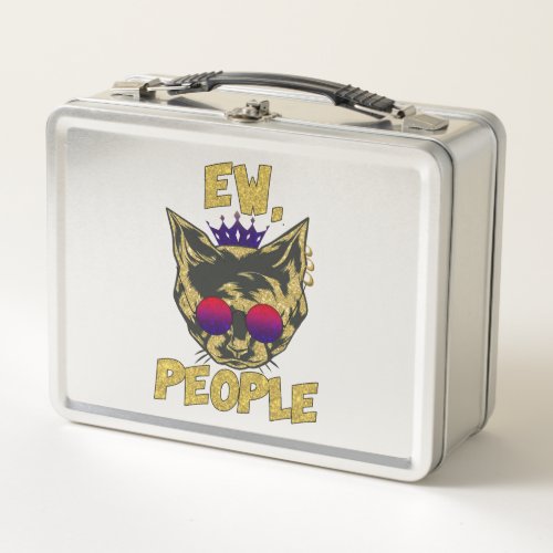 Ew People  Funny Badass Cat Metal Lunch Box