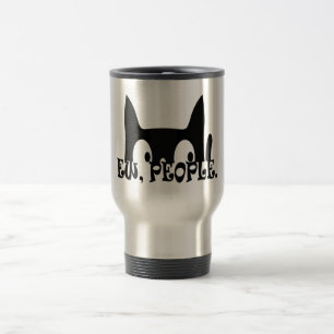 Ew People Funny Black Cat Travel Mug