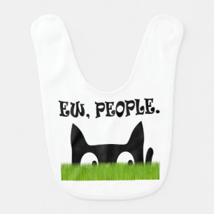 Ew People Funny Cat Green Grass Baby Bib