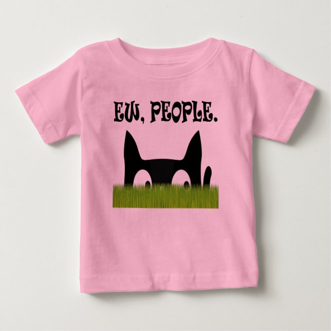 Ew People Funny Cat Green Grass Baby Shirt (Front)