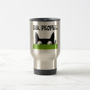 Ew People Funny Cat Green Grass Travel Mug