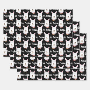 Ew People Funny Llama Alpaca Lover Sarcastic Wrapping Paper Sheets