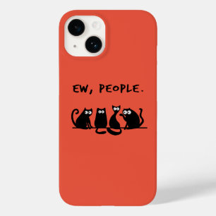Ew People Funny Meowy Black Cats Case-Mate iPhone 14 Case