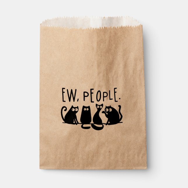 Ew People Funny Meowy Black Cats Favor Bag (Front)