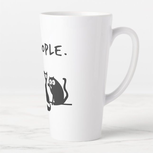 Ew People Funny Meowy Black Cats Latte Mug (Right)