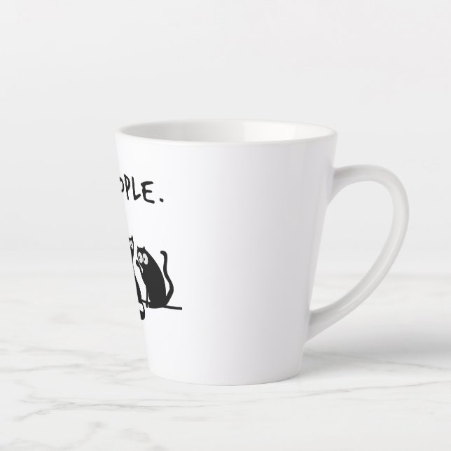 Ew People Funny Meowy Black Cats Latte Mug (Right)