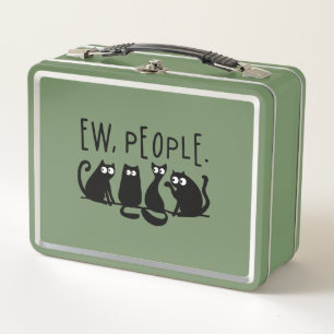 Ew People Funny Meowy Black Cats  Metal Lunch Box
