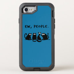 Ew People Funny Meowy Black Cats OtterBox Defender iPhone SE/8/7 Case