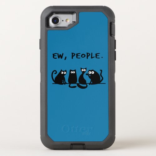 Ew People Funny Meowy Black Cats OtterBox Defender iPhone SE87 Case