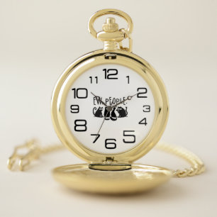 Ew People Funny Meowy Black Cats  Pocket Watch