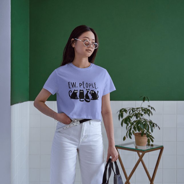 Ew People Funny Meowy Black Cats  T-Shirt (Creator Uploaded)