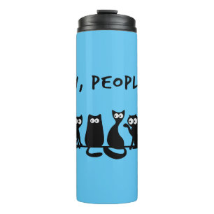 Ew People Funny Meowy Black Cats Thermal Tumbler