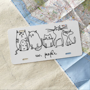 Ew, People Funny Meowy Cat Lovers License Plate