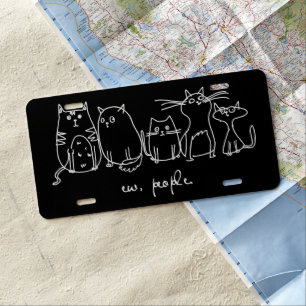 Ew, People Funny Meowy Cat Lovers License Plate