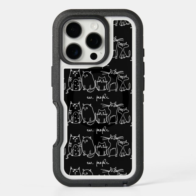 Ew, People Funny Meowy Cat Lovers Otterbox iPhone Case (Back)