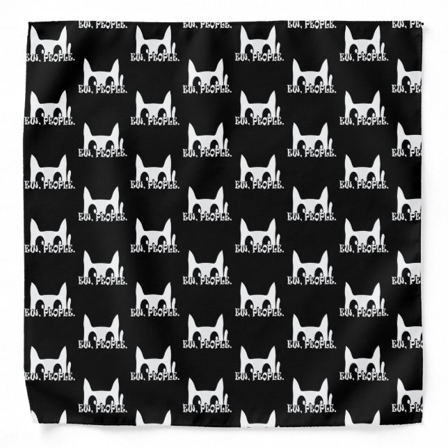 Ew People Funny White Cat Bandana (Front)