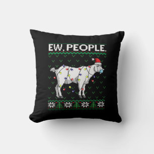 Ew People Goat Santa Ugly Christmas Gift Throw Pillow