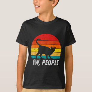 Ew People Retro Cat Funny Introvert Vintage Cat Lo T-Shirt