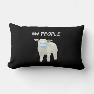 Ew people sheep or lamb in mask Quarantine Gift Lumbar Pillow