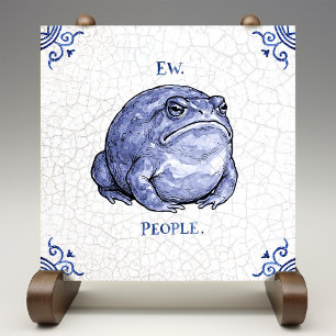 Ew People Toad Delft Blue Dutch Style  Ceramic Tile