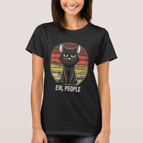 Ew people Vintage Black cat puns funny boys girls  T_Shirt