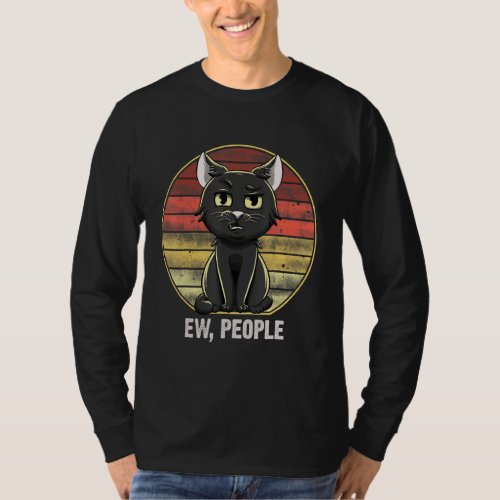 Ew people Vintage Black cat puns funny boys girls  T_Shirt