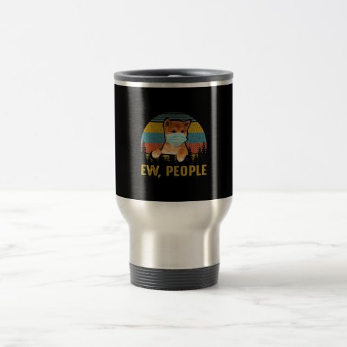 Ew People Vintage  Retro Akita Inu Dog Gift Travel Mug