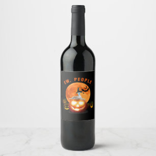 Ew People Whippet Wearing A Face Mask Halloween Wine Label