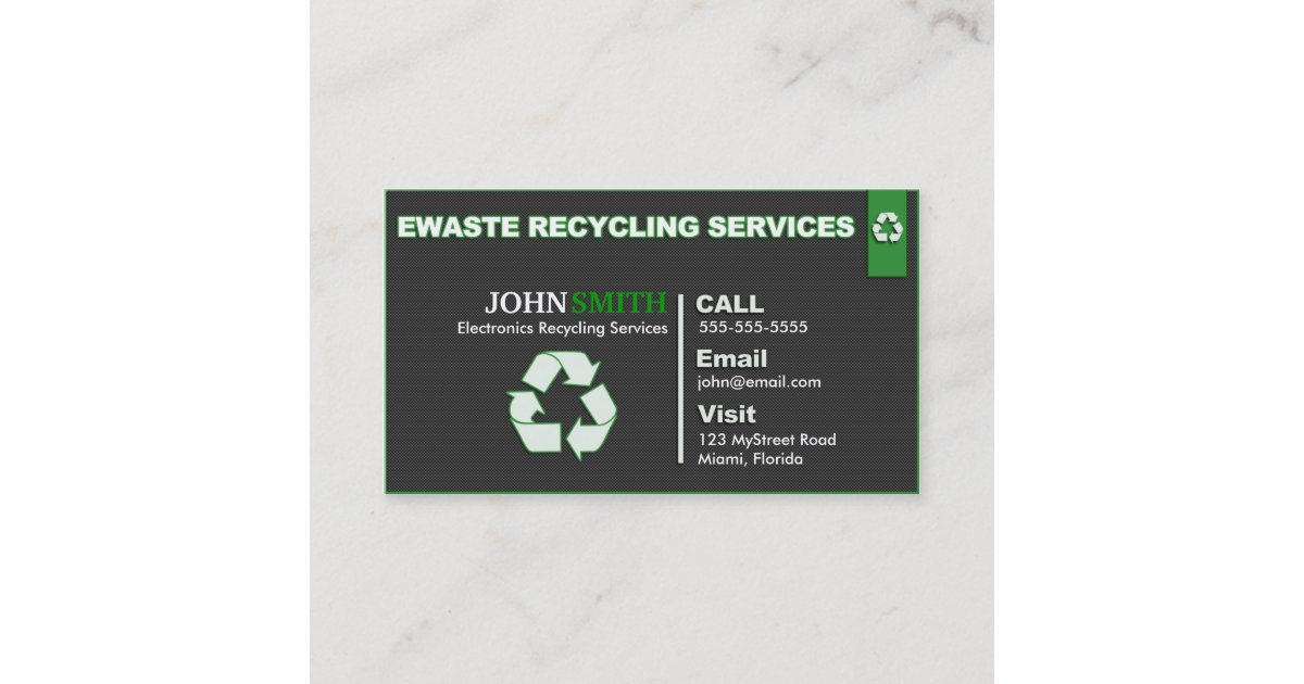 Ewaste Recycling Business Card Left Right Design