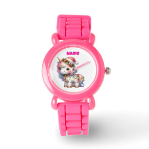 eWatch Watch--Personalized Pink Festive Pocket Watch