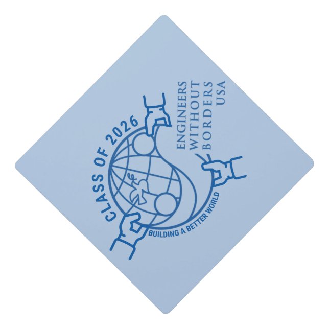 EWB-USA Class of 26 Graduation Hat Topper Sky Blue (Front)