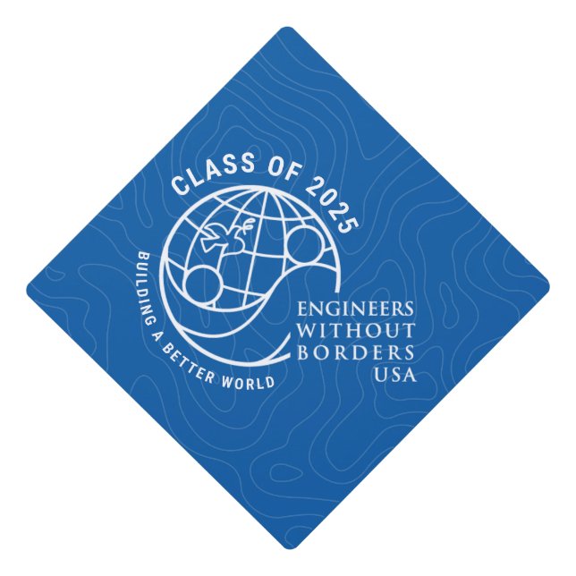 EWB-USA Graduation Hat Topper Class of 2025 Blue  (Front)