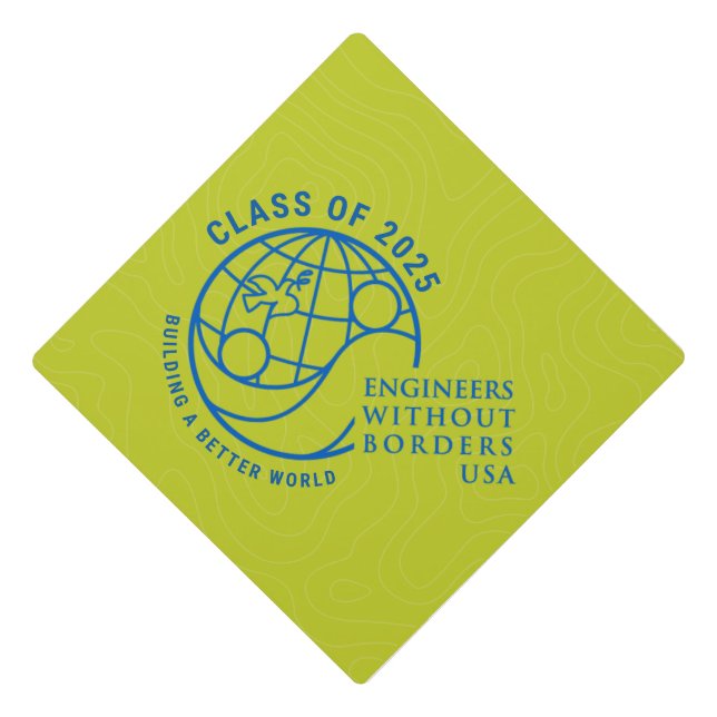 EWB-USA Graduation Hat Topper Class of 2025 Neon (Front)