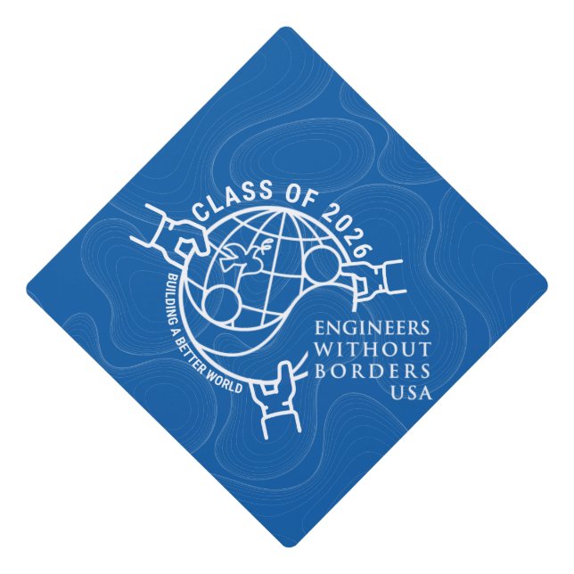 EWB-USA Graduation Hat Topper Class of 2026 Blue  (Front)